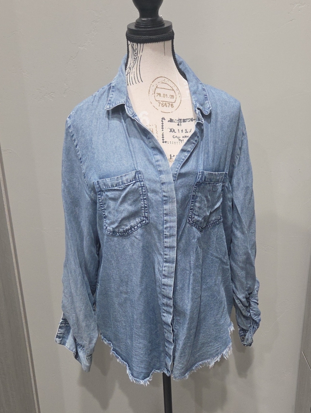 Velvet Heart Light Blue Denim Button-Up Shirt